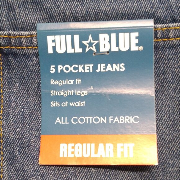 Full Blue Cowboy Cut Men 38x31 High Rise Sits At Waist Reg Fit Straight Leg NWT - Picture 6 of 10